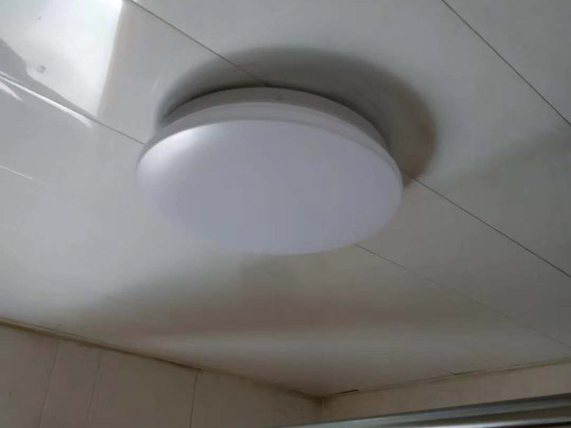 浴室燈維修：用吸盤把扣板吸下來(lái)，切忌用利器。照明旁邊的扣板可以輕松的被取了下來(lái)。然后取下照明燈的面板，無(wú)論是環(huán)形還是蝶形燈管，都可以用正常去燈管的方法去掉。把新入手的燈管按照卡子的方向一一卡上去，上電源插座。將燈罩按照之前的順序裝上。將剩下的面板按照拆下的順序再裝上，就完成了。