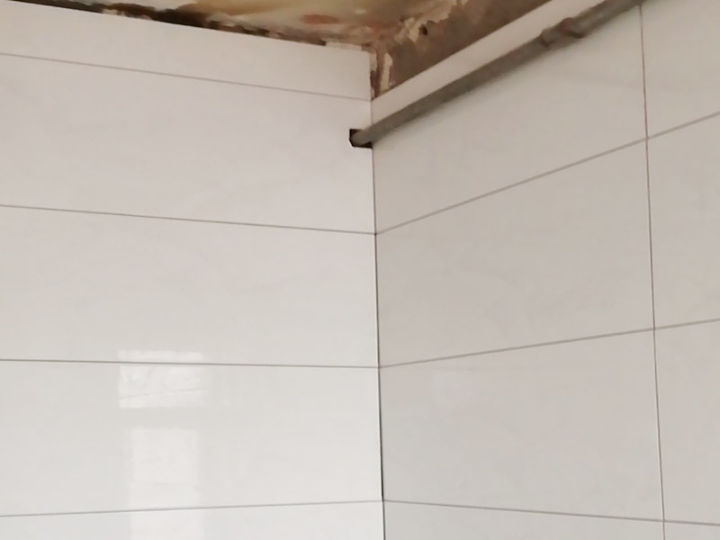 衛(wèi)生間貼磚施工：一是墻磚應(yīng)從下向上鋪貼,且一面墻不能一次貼到頂,接縫一般為1~3毫米;二是鋪貼前要先處理墻面的平整,處理裂縫;三是粘結(jié)材料的涂抹要中間稍高于四周,用橡膠錘敲擊表面以固定,這樣一來可以避免空氣積存于粘結(jié)層中。同時(shí)要進(jìn)行水平檢測(cè);四是粘結(jié)材料要挑和適當(dāng),一般墻面水泥與沙比例為1:4,地面水泥與沙比例為1:32. 地面要打平。 注意的是防水層的處理。在廚廁之些地方的墻面更應(yīng)高度注意。因?yàn)楦鼡Q瓷片通常會(huì)破壞原有水泥沙槳防水層。補(bǔ)救辦法是在貼設(shè)瓷磚前先打一層瀝青防水層。