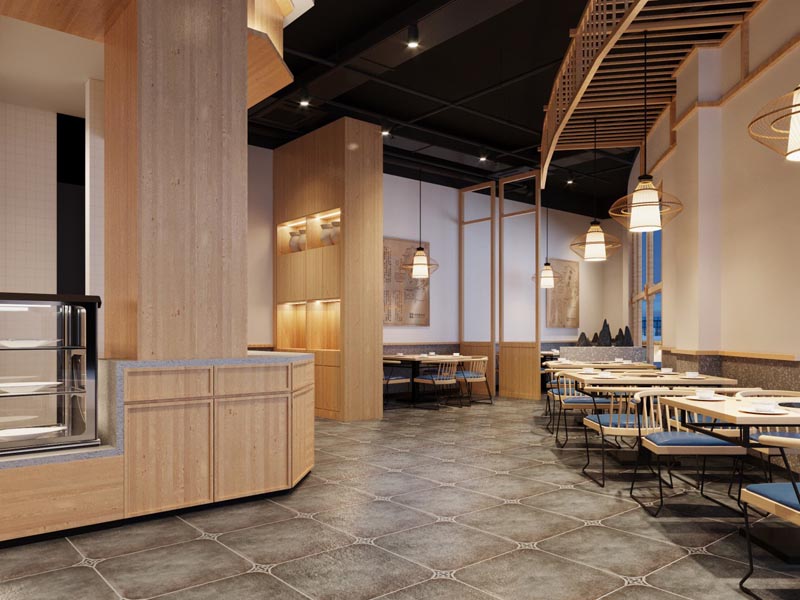 德陽(yáng)燒烤店裝修色調(diào)要自然，地板防滑工作很重要