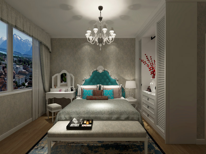 歐式風(fēng)格,三室兩廳,三居室,室內(nèi)裝修設(shè)計效果圖-益修快裝設(shè)計案例