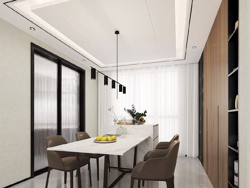 東莞市莞城街道105平現(xiàn)代簡約裝修設計-餐廳設計